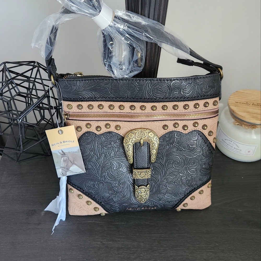 Rein & Bridle Western Style Black purse.